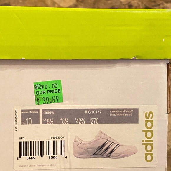 Adidas - White & Silver Ladies 3-Stripes - Picture 7 of 7